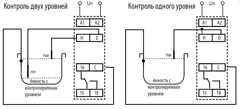 Подключение реле уровня