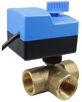 Кран шаровой трехходовой неполнопроходной с электроприводом и резервным ручным управлением AR8000-3