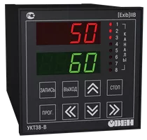 Устройство контроля температуры восьмиканальное со встроенным барьером искрозащиты ОВЕН УКТ38-В